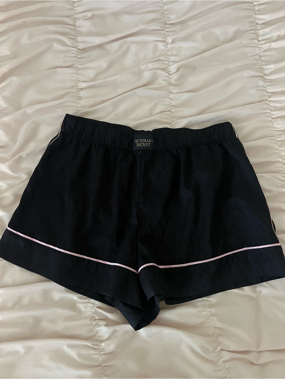 Victoria's Secret Black Sleep Shorts with Subtle Jacquard